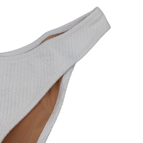 New J. Crew White Textured Cheeky Bikini Swim Bathing Suit Bottom Size Medium - Picture 4 of 9